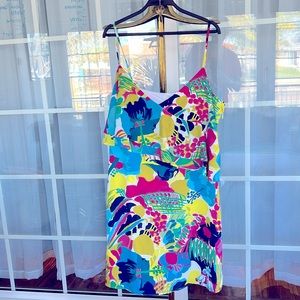 Tropical spaghetti strap summer dress